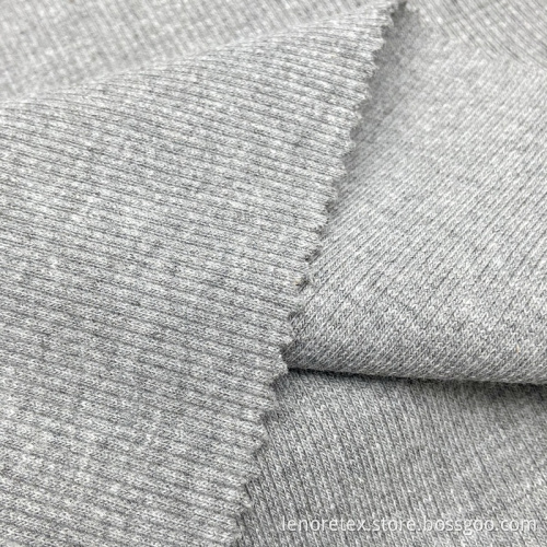 330GSM Stretched Cotton Polyester Knitted 2x2 Rib Fabric